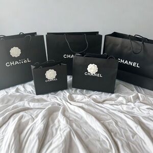 CHANEL Black and White Shopping Bag Collection